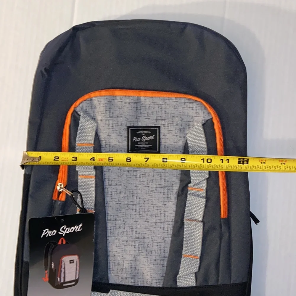 Pro Sport New Gray, Black, And Orange Backpack